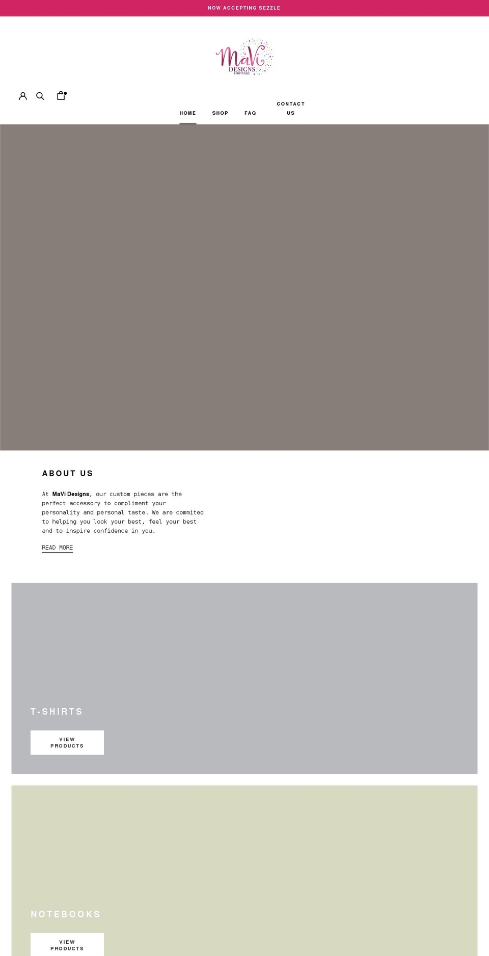 mavi-designs.com shopify website screenshot