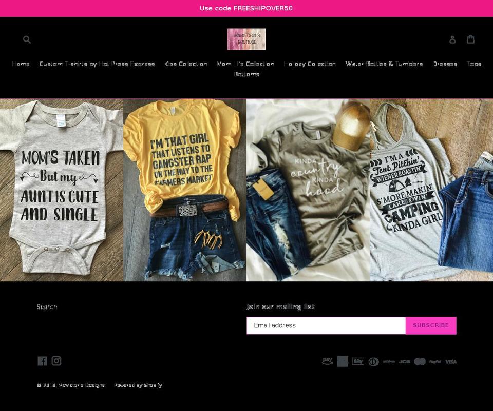 mavictoria.com shopify website screenshot