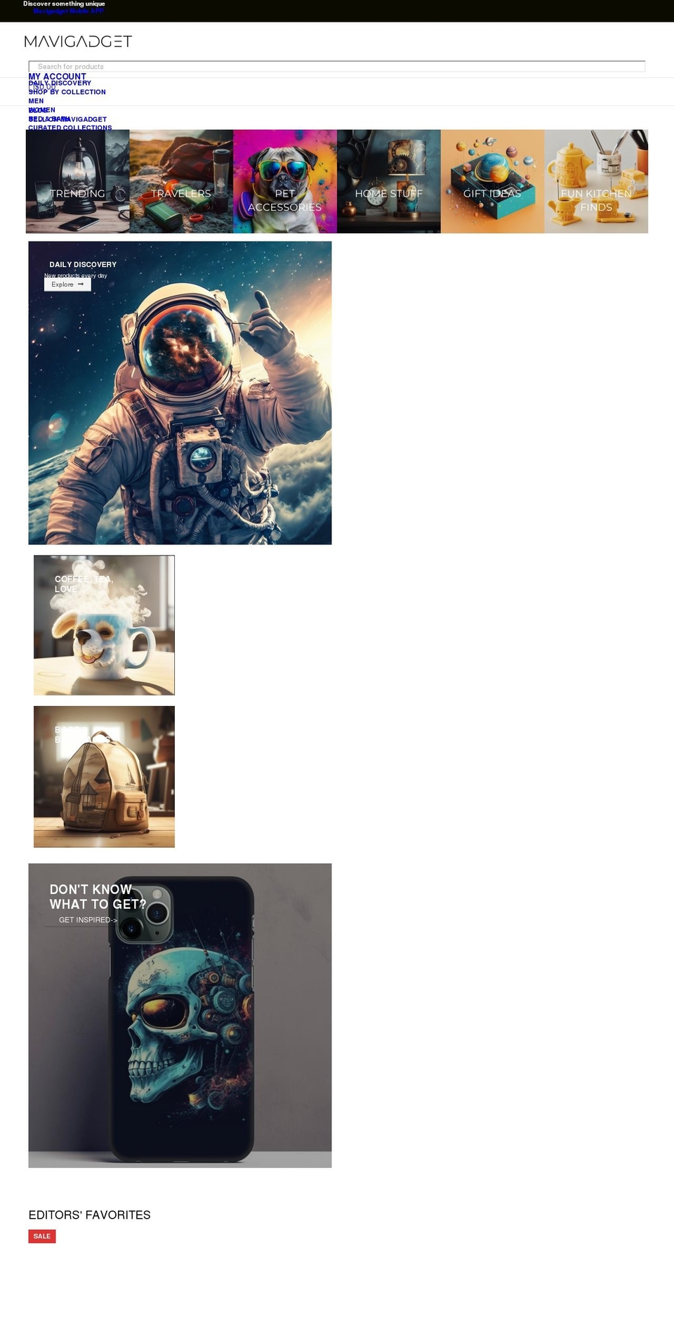 mavigadget.com — Shopify storefront screenshot