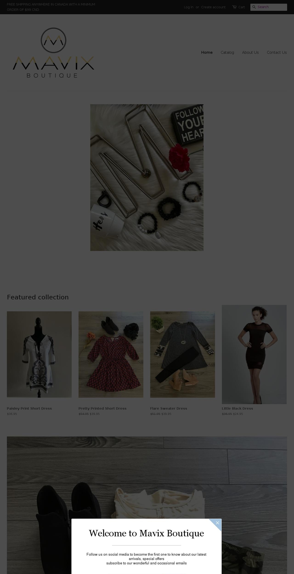 mavixboutique.com — Shopify storefront screenshot