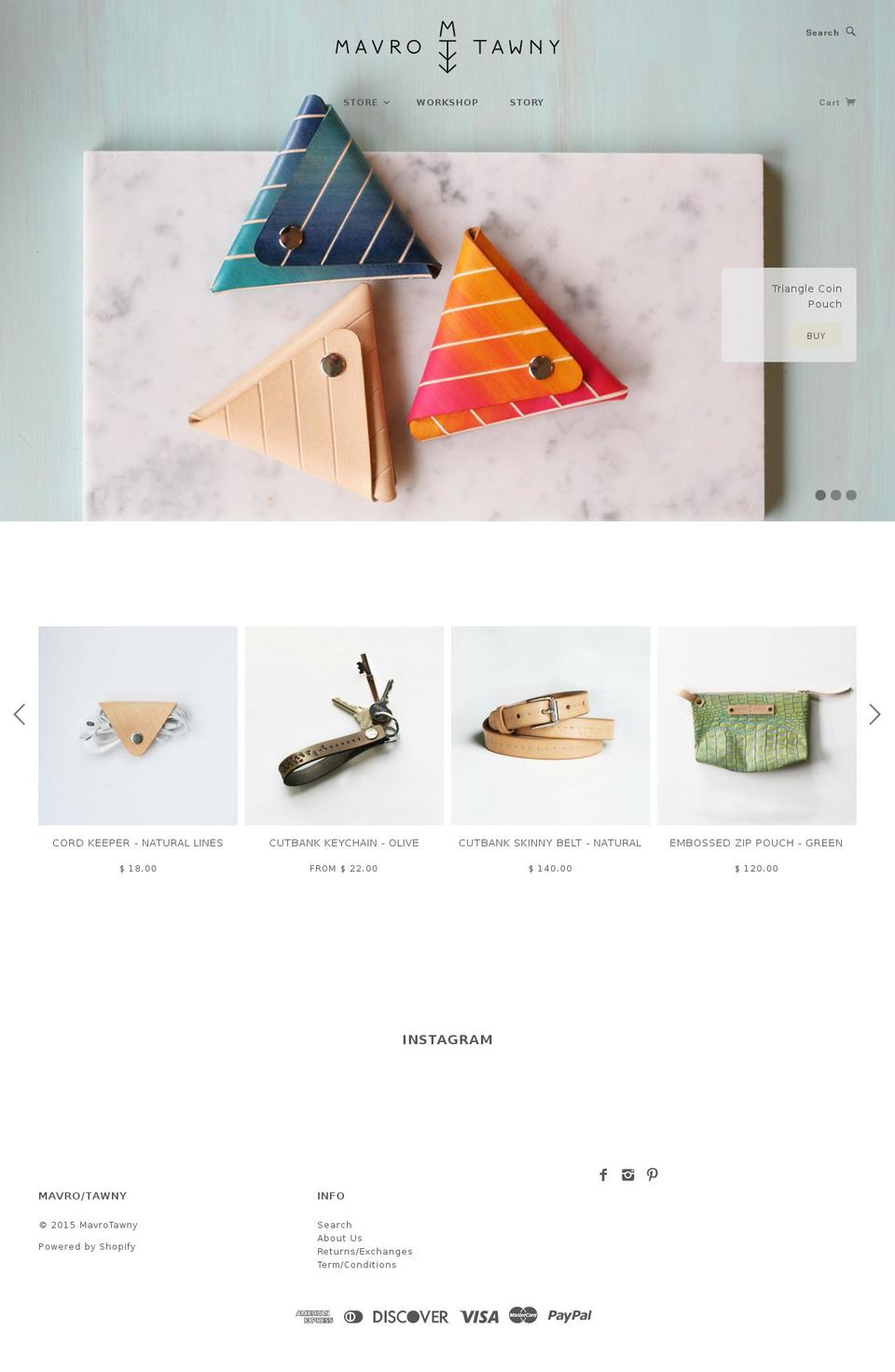 mavrotawny.com shopify website screenshot