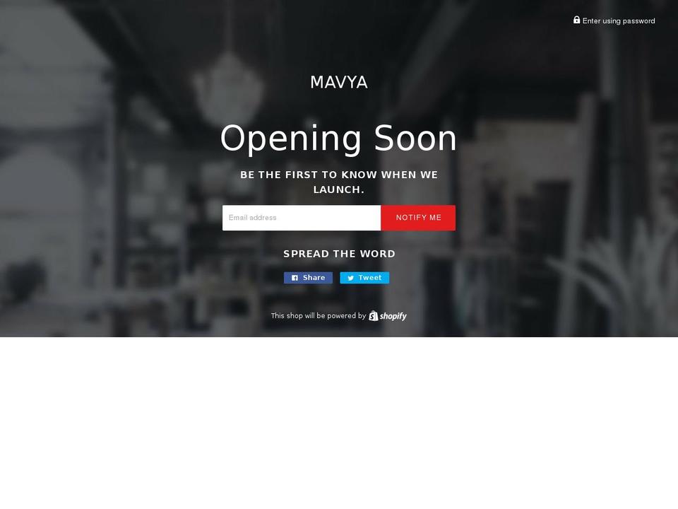 mavyagear.com — Shopify storefront screenshot