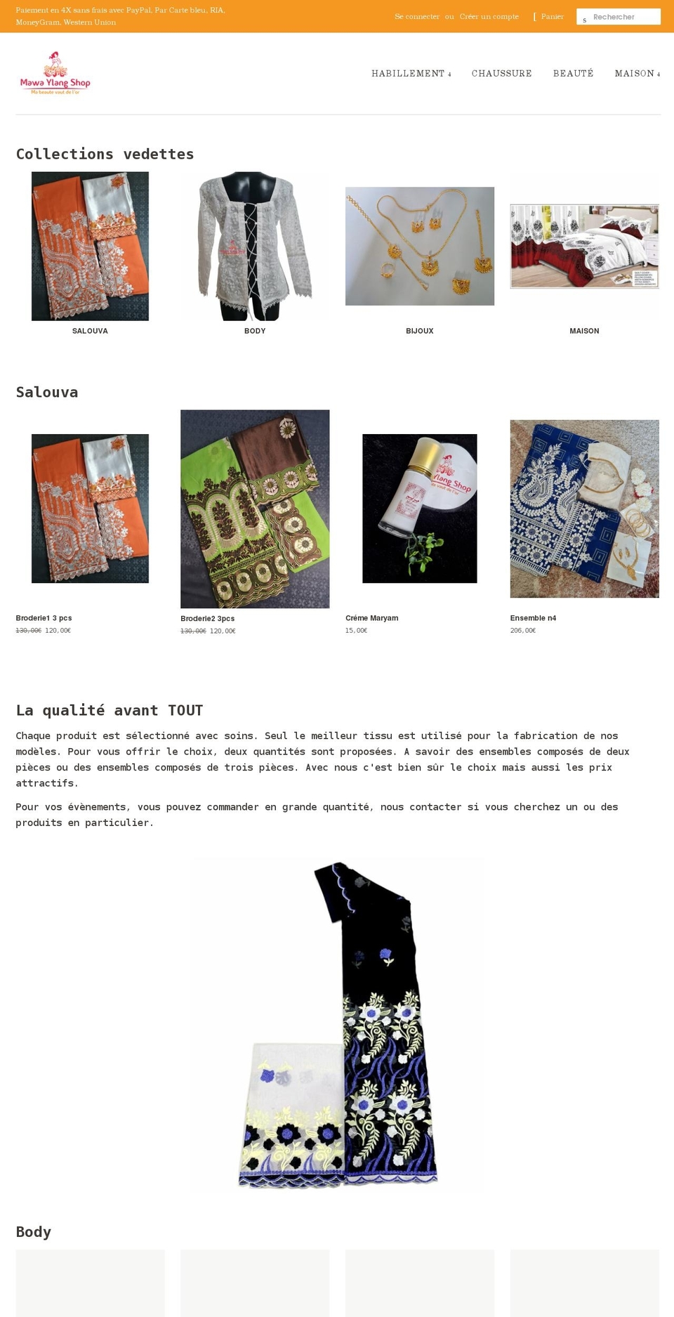 mawaylangshop.com shopify website screenshot