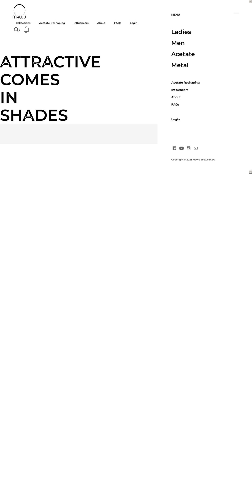 mawueyewear.com — Shopify storefront screenshot