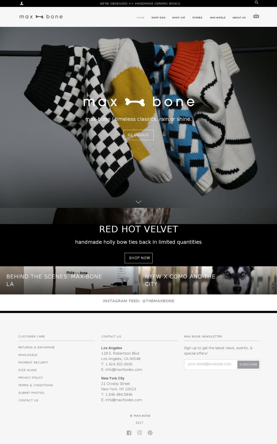 max-bone.net shopify website screenshot