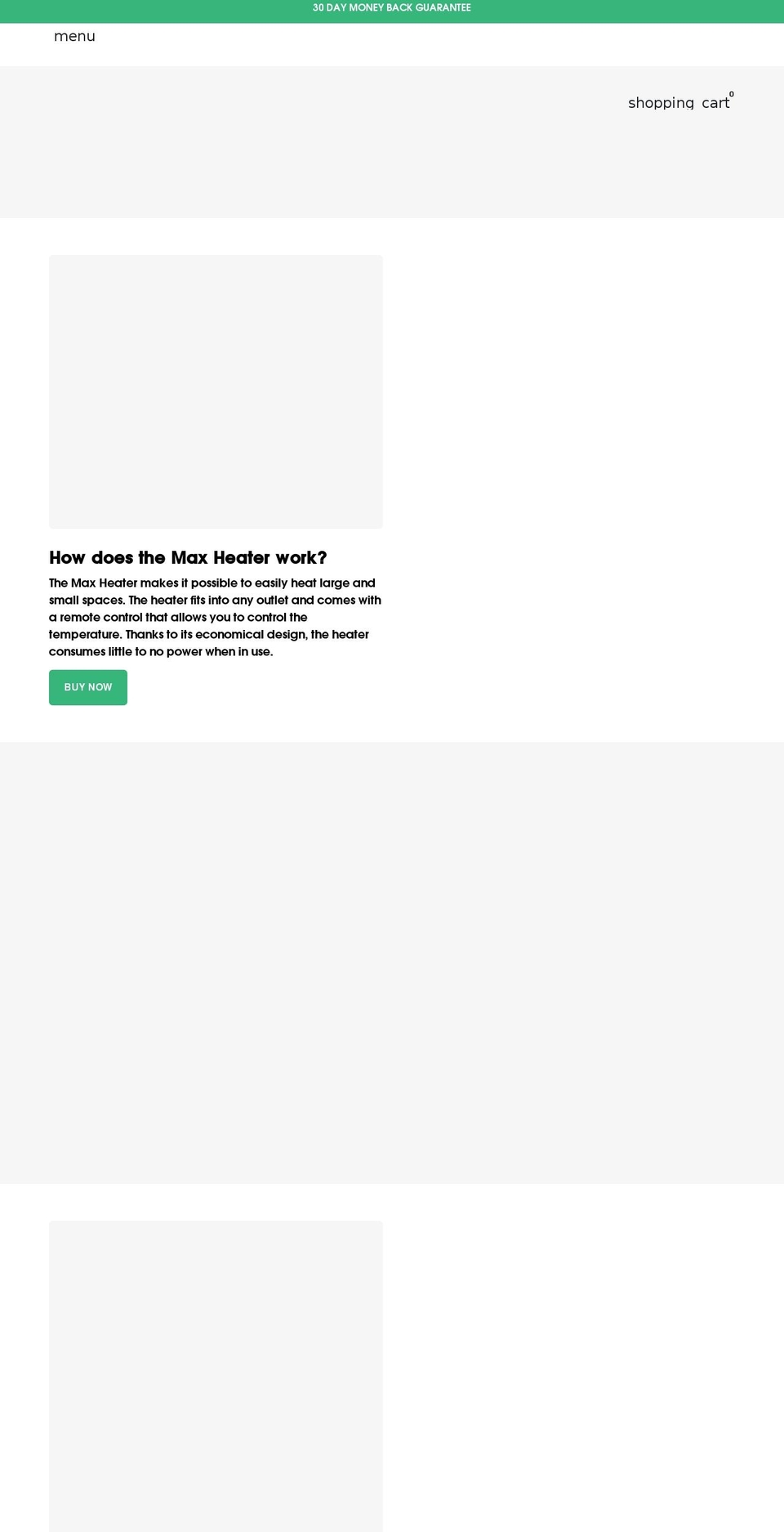 max-heater.com shopify website screenshot