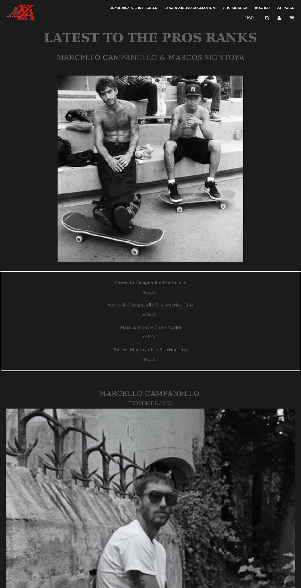 maxallureskateboards.com — Shopify storefront screenshot
