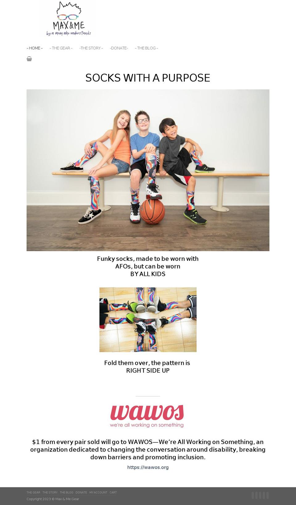 maxandmegear.com — Shopify storefront screenshot