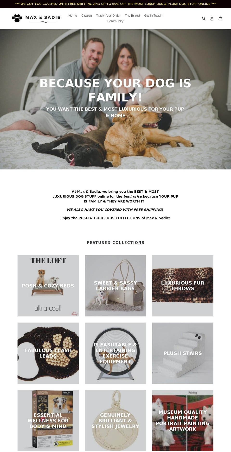 maxandsadie.com — Shopify storefront screenshot