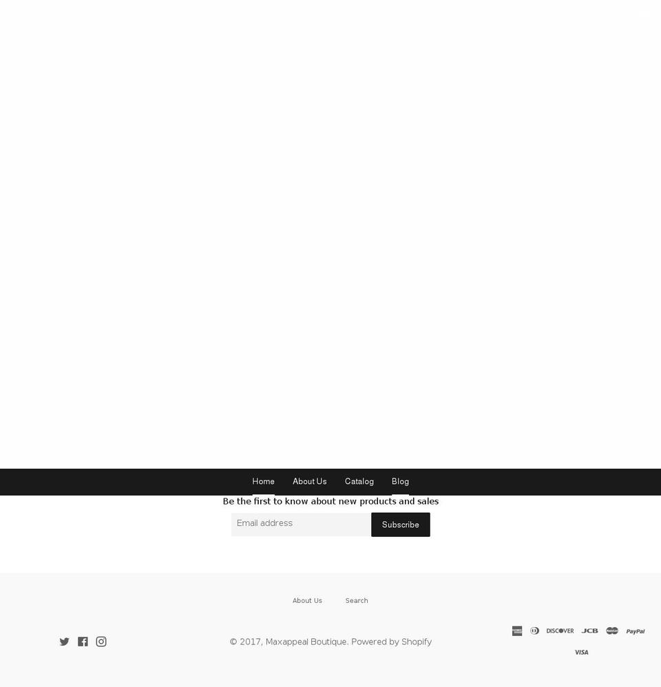 maxappealboutique.com shopify website screenshot