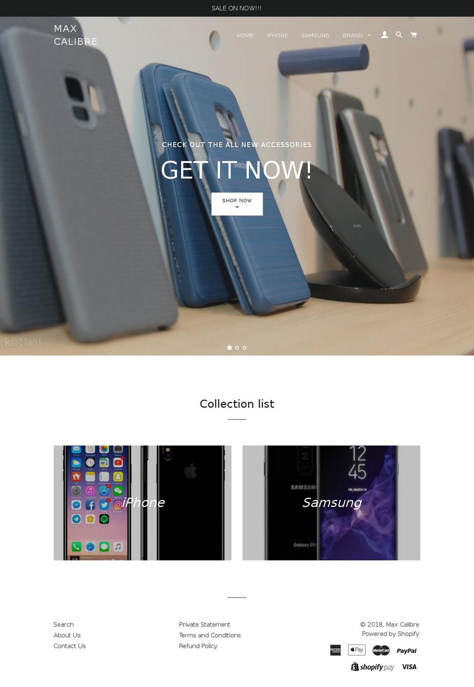 maxcalibre.com — Shopify storefront screenshot