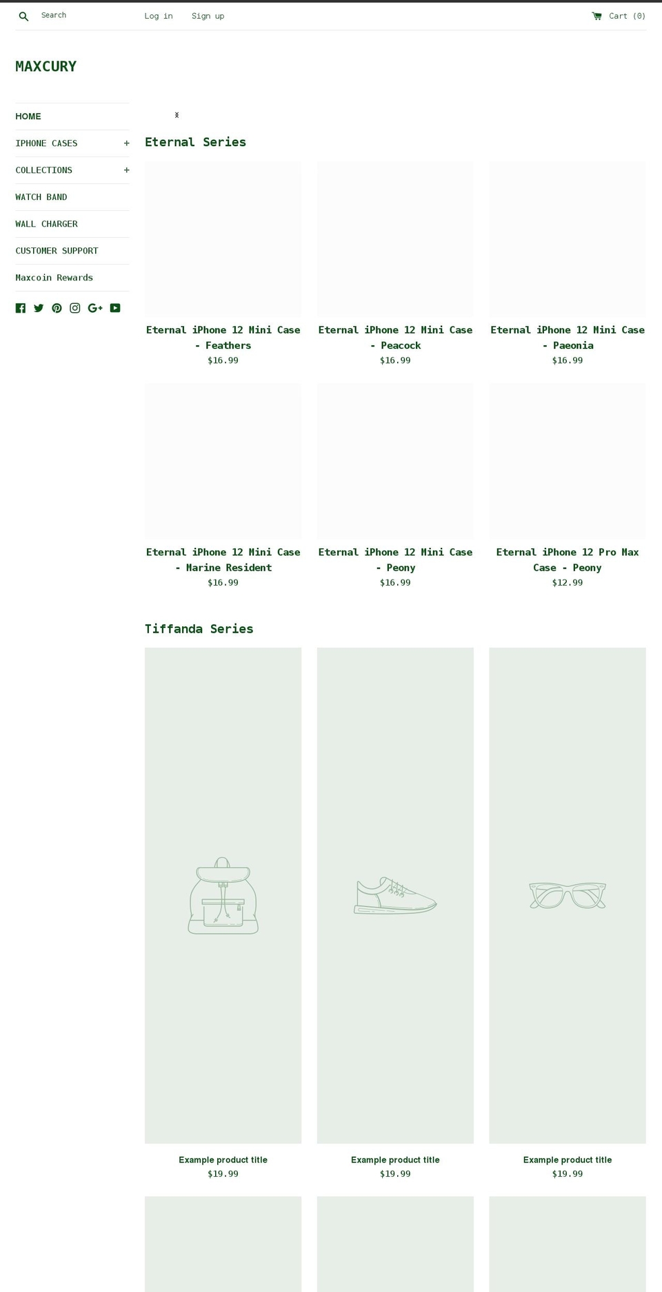 maxcury.com shopify website screenshot