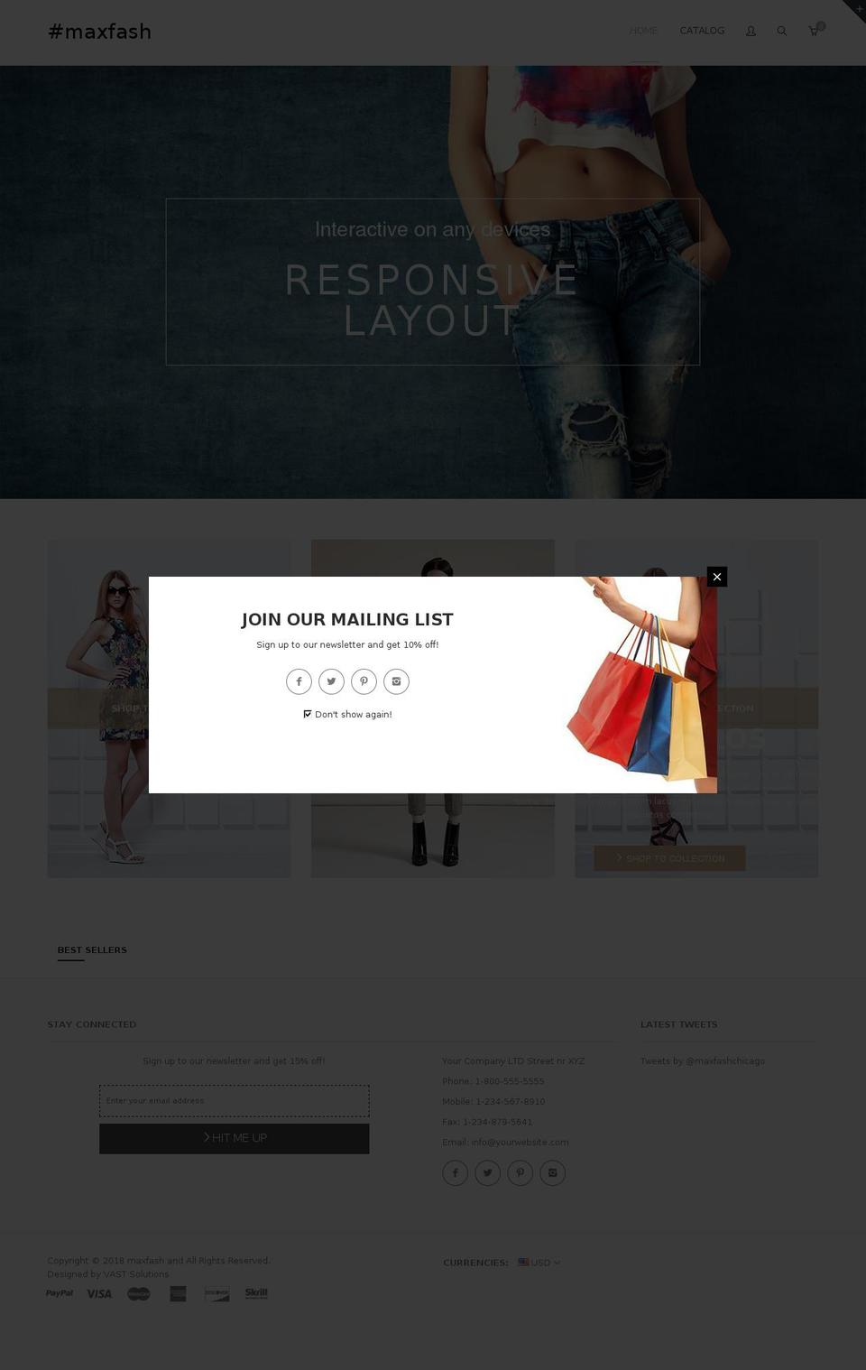 maxfash.com — Shopify storefront screenshot