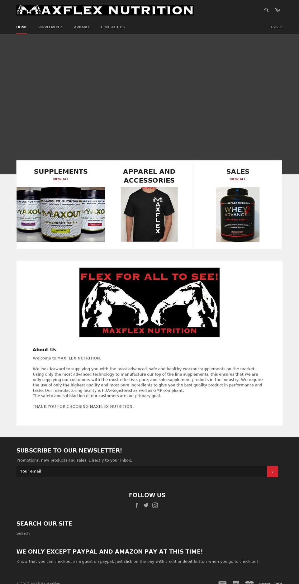 maxflexfitness.com shopify website screenshot