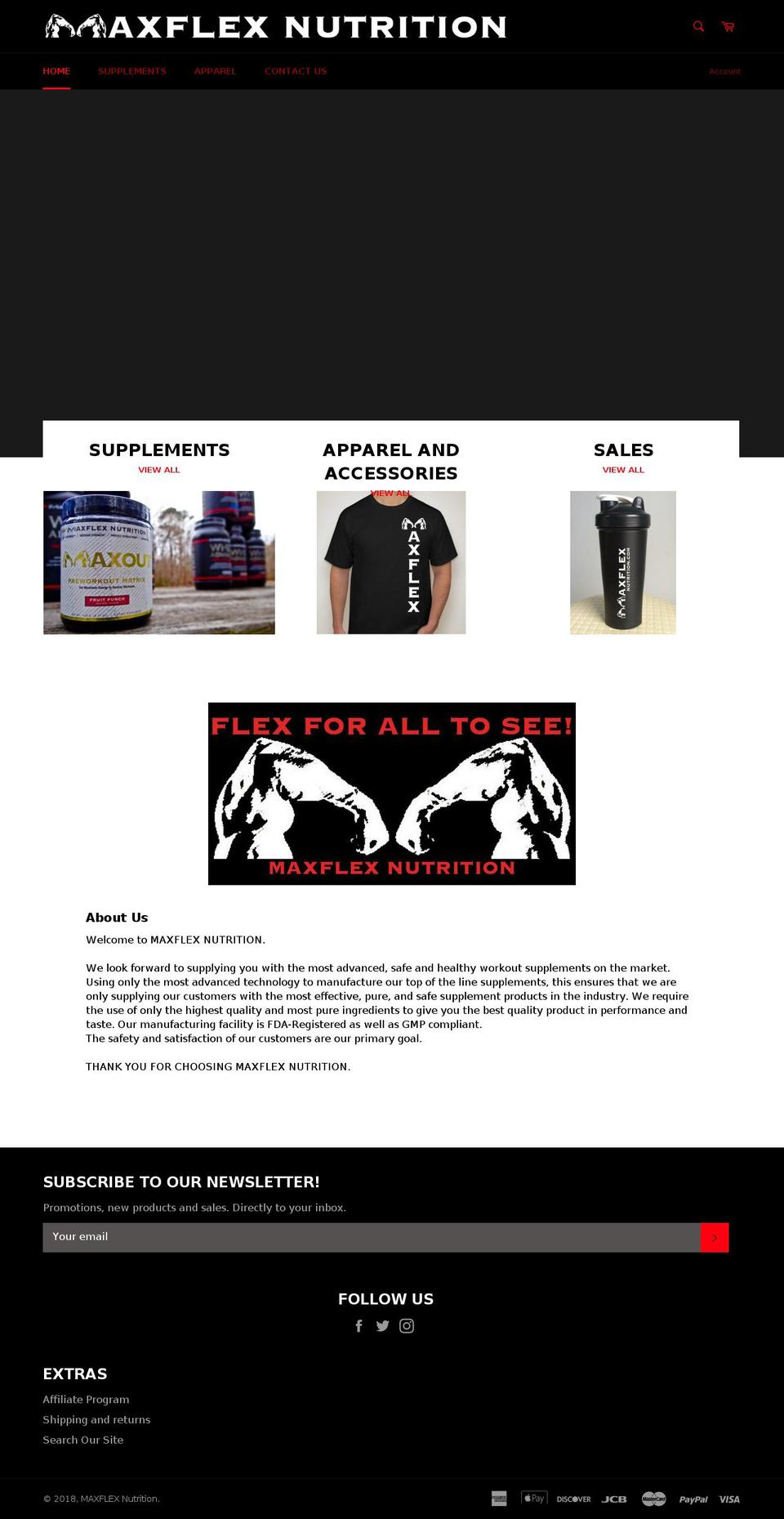 maxflexsupplement.com — Shopify storefront screenshot