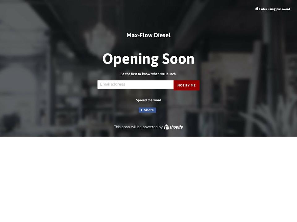 maxflowdiesel.com — Shopify storefront screenshot