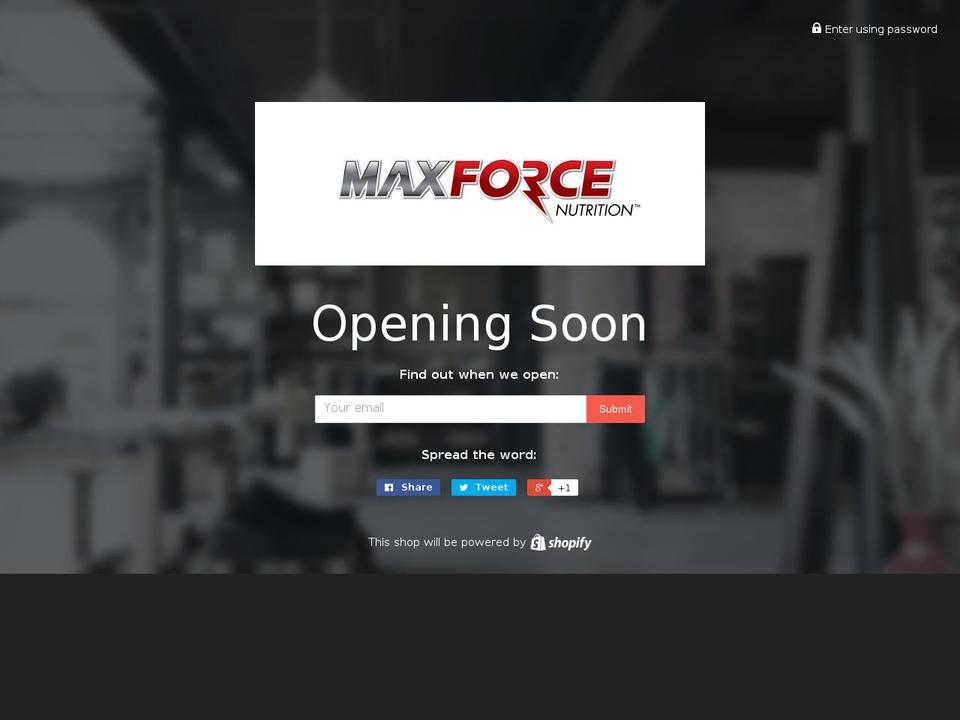 maxforcenutrition.biz shopify website screenshot