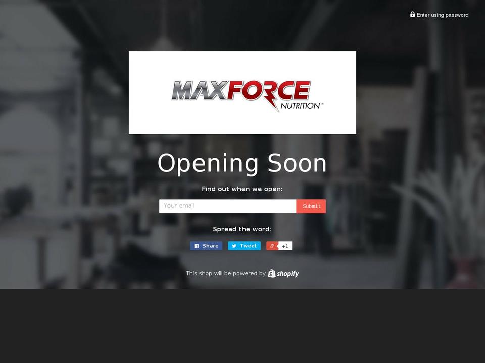 maxforcenutrition.info shopify website screenshot