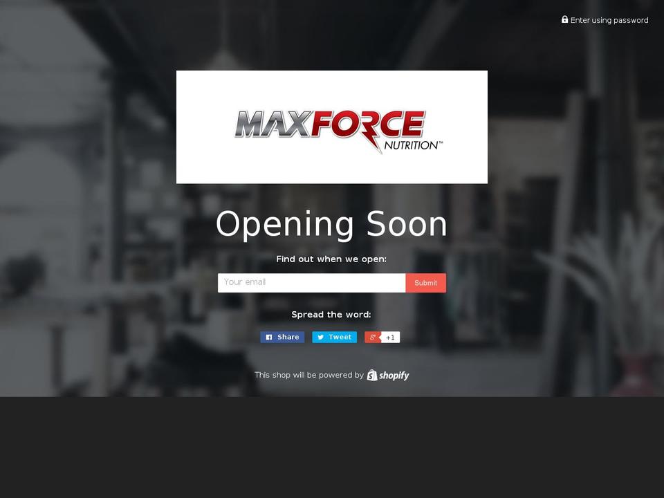 maxforcenutrition.mobi shopify website screenshot