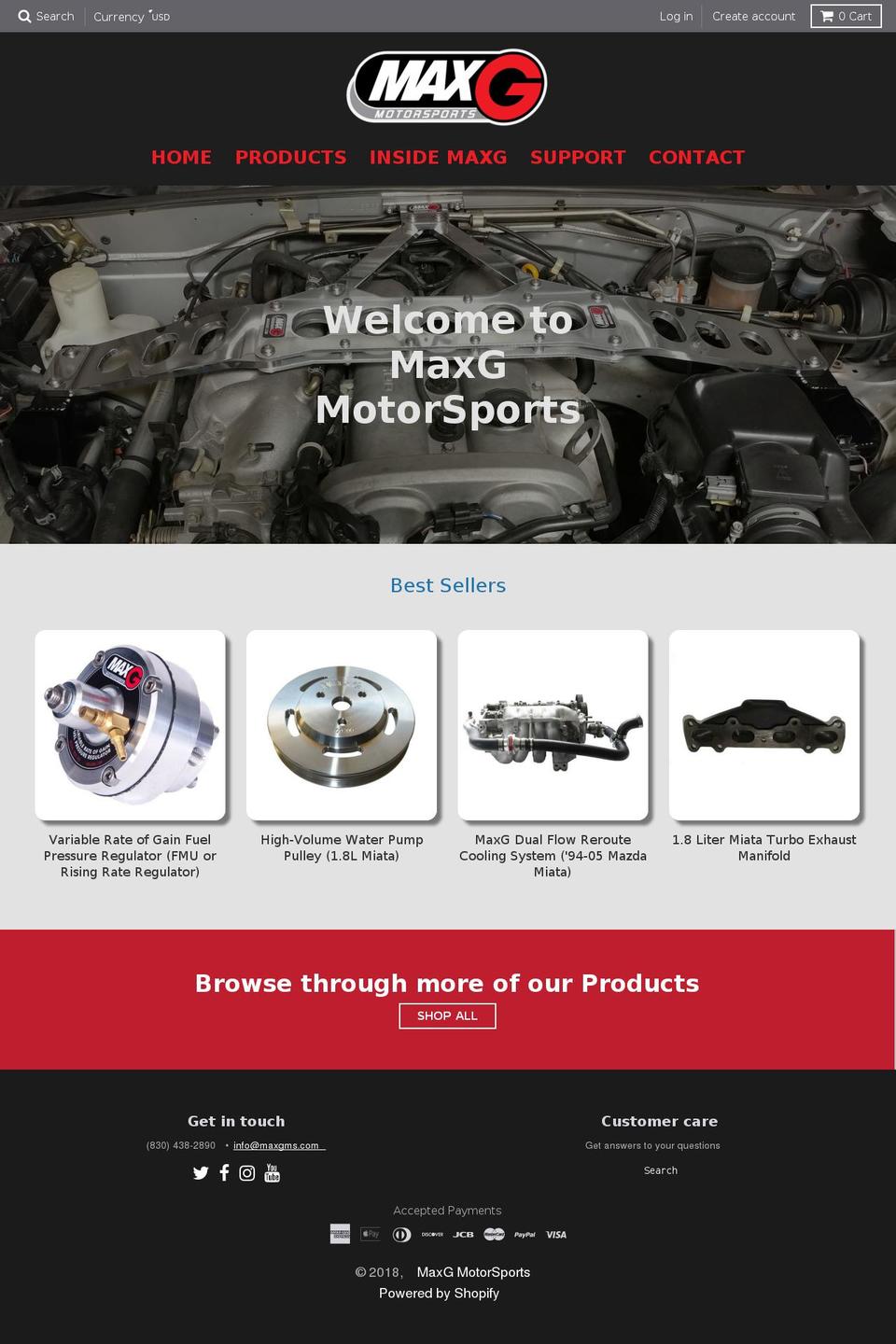 maxgms.com shopify website screenshot
