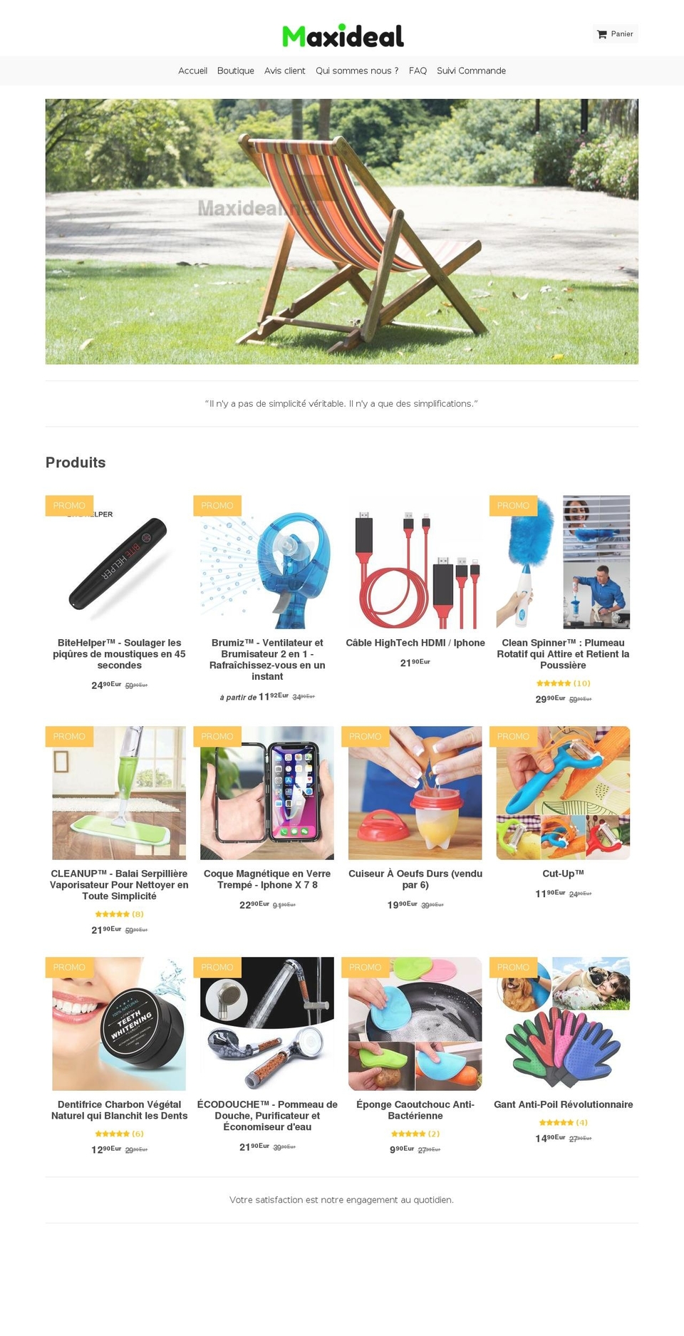 maxideal.net shopify website screenshot