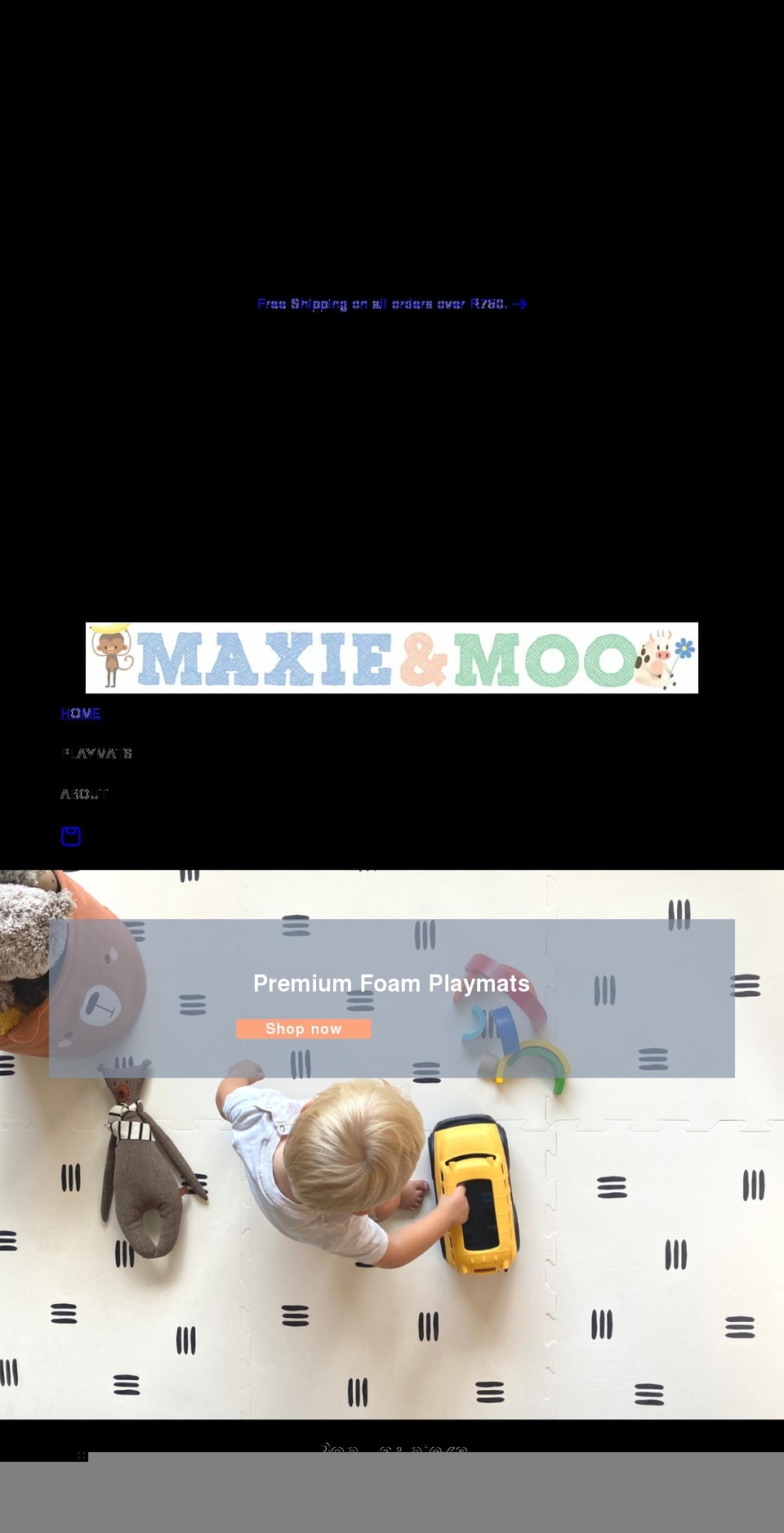 maxieandmoo.co.za shopify website screenshot