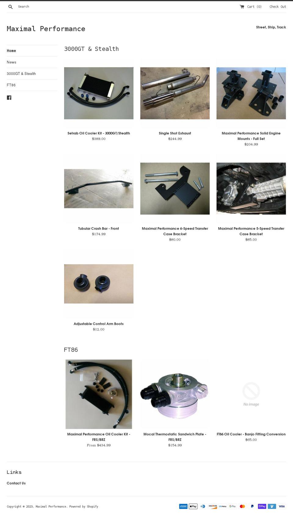 maximalperformance.com shopify website screenshot