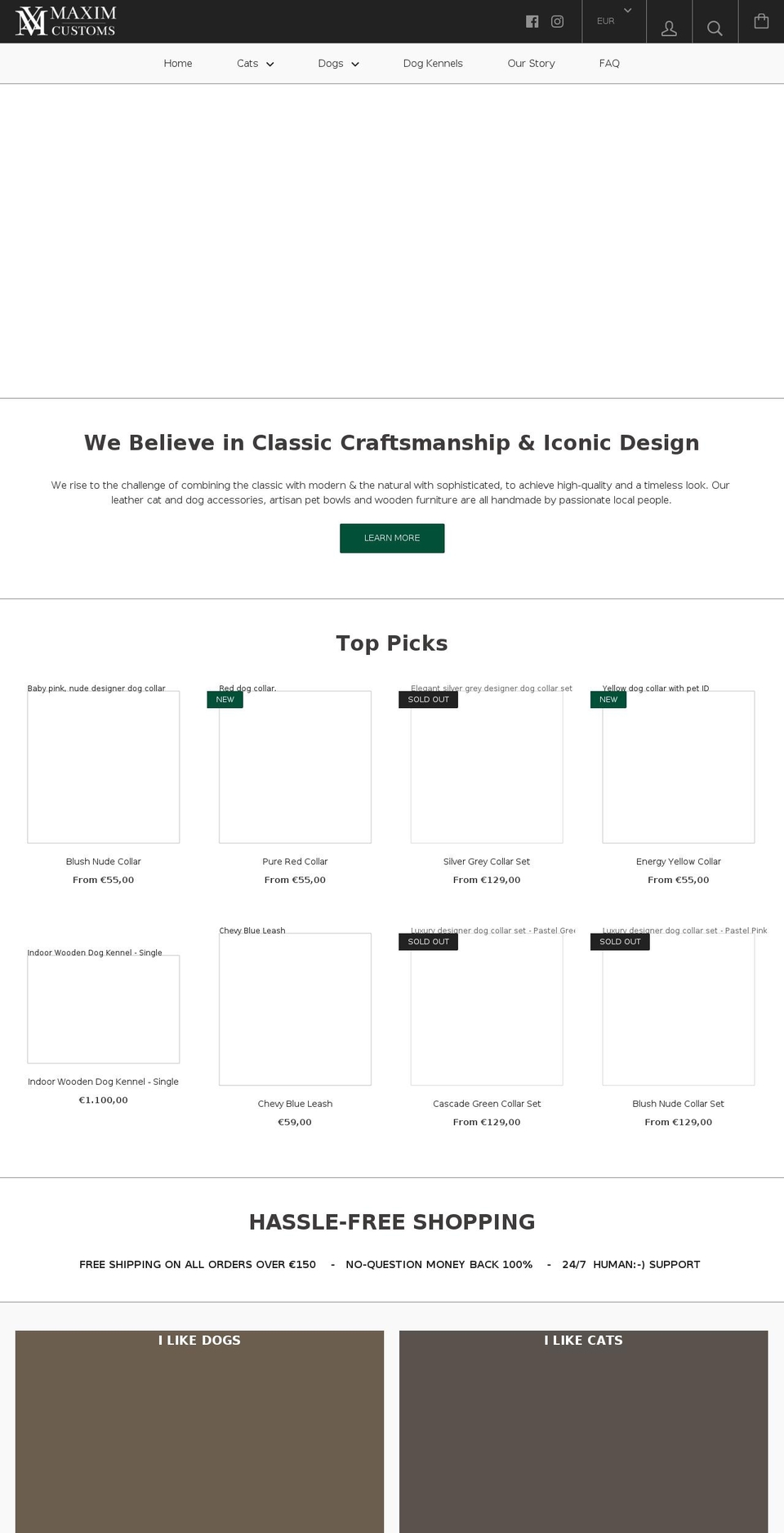 maximcustom.com — Shopify storefront screenshot
