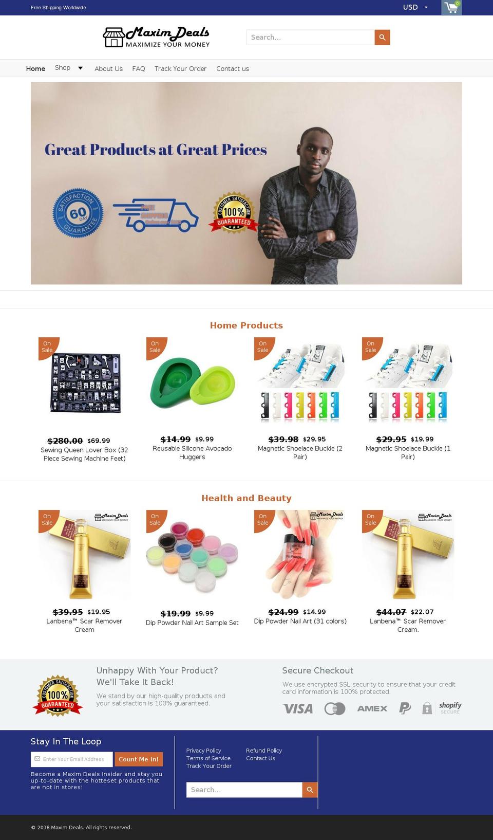 maximdeals.com — Shopify storefront screenshot