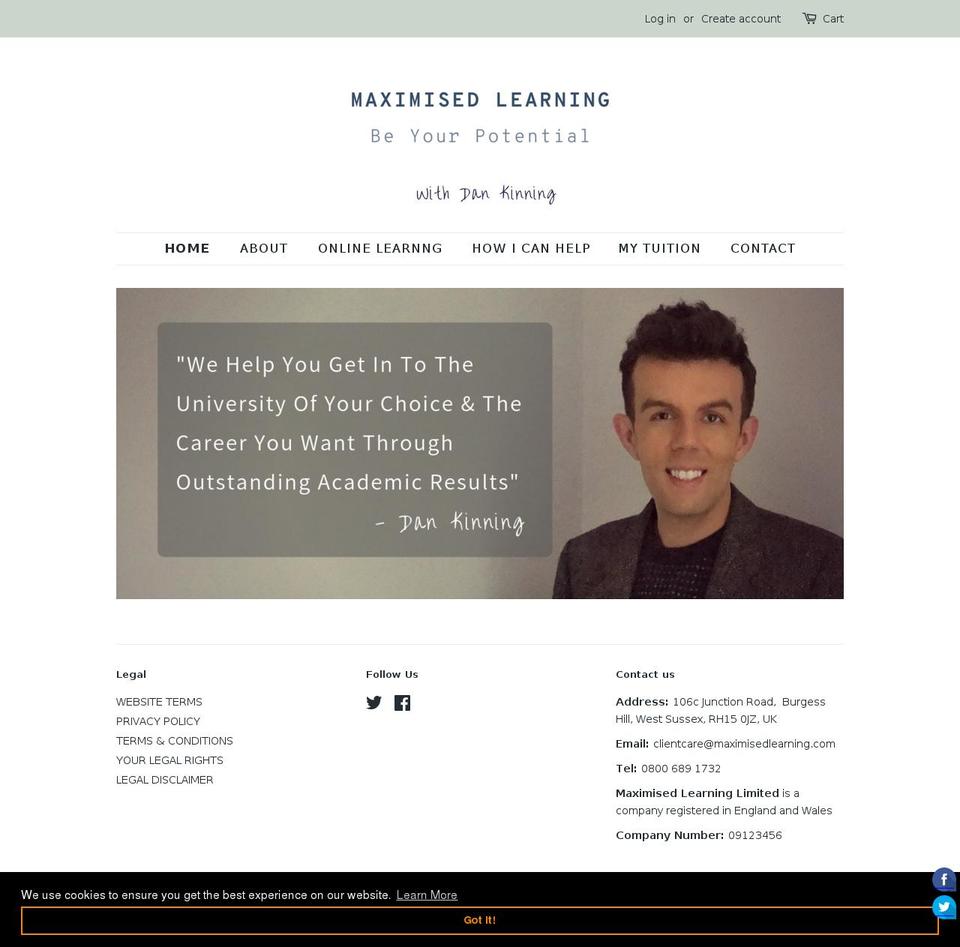 maximisedlearning.com — Shopify storefront screenshot