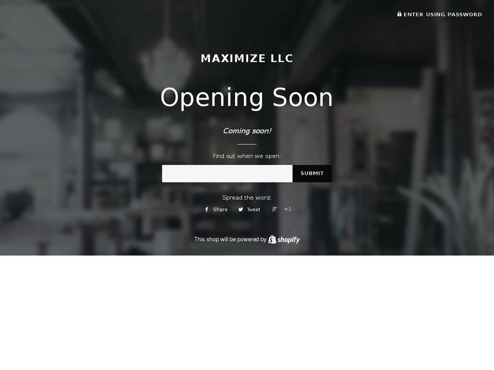 maximize-llc.com shopify website screenshot