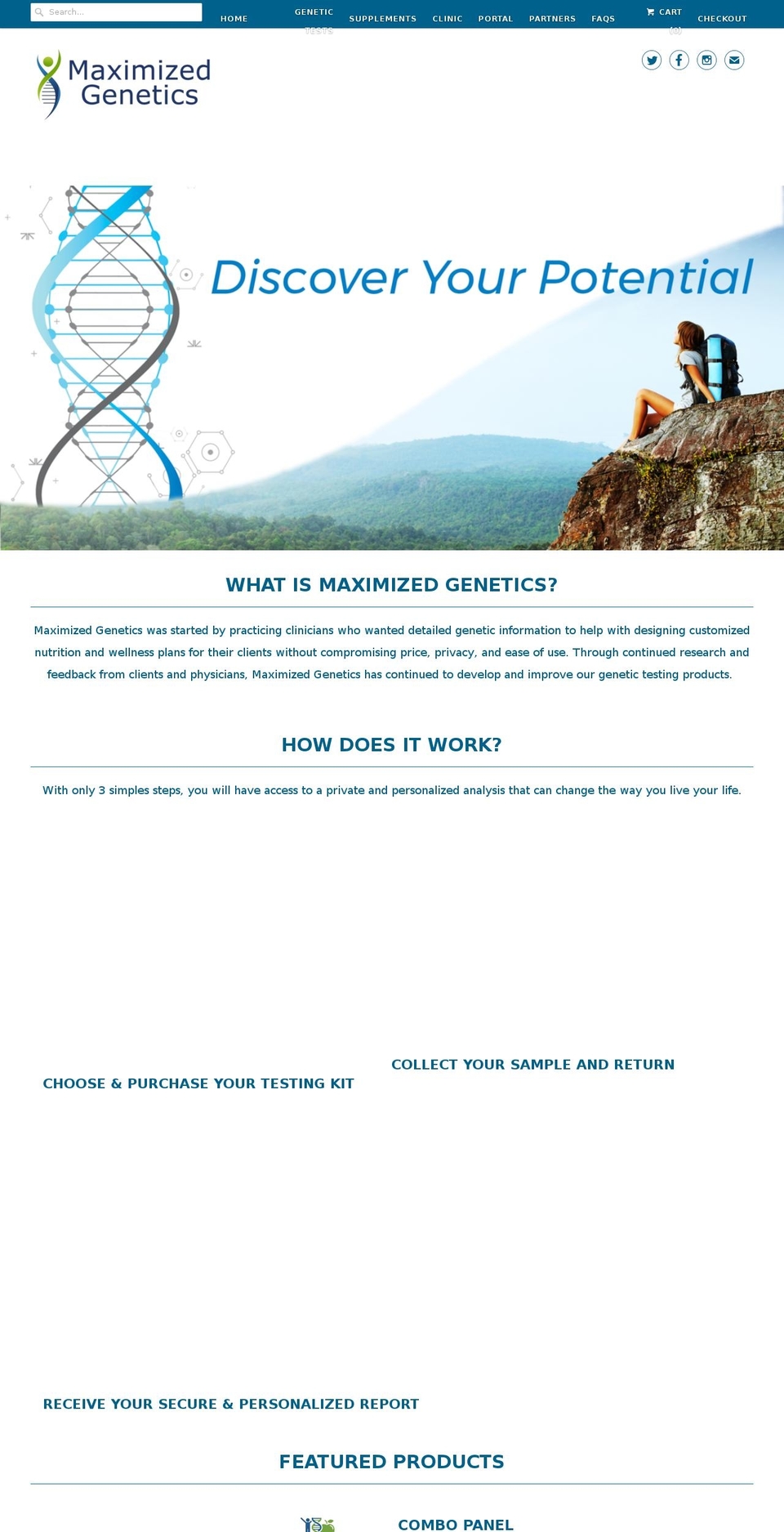 maximizedgenetics.com shopify website screenshot