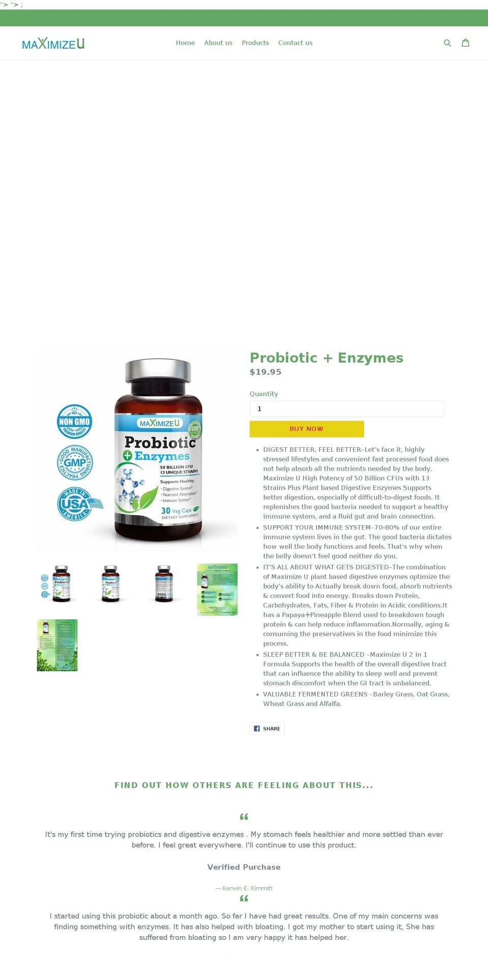 maximizeulifestyle.com — Shopify storefront screenshot