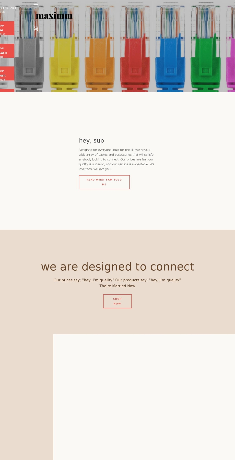 maximmcable.com shopify website screenshot