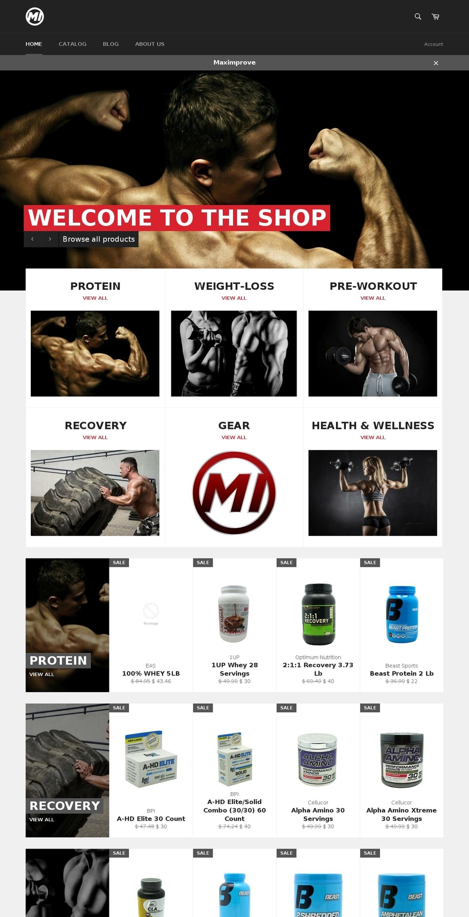 maximprove.com shopify website screenshot