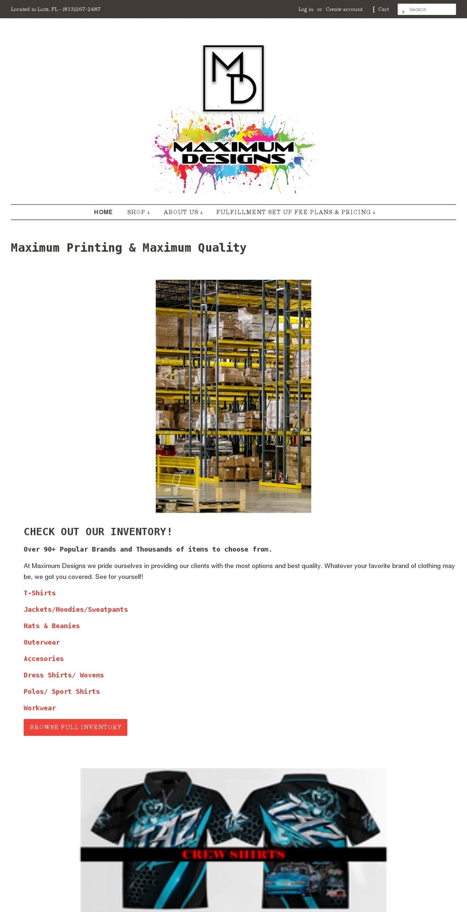 maximumdesigns.org shopify website screenshot