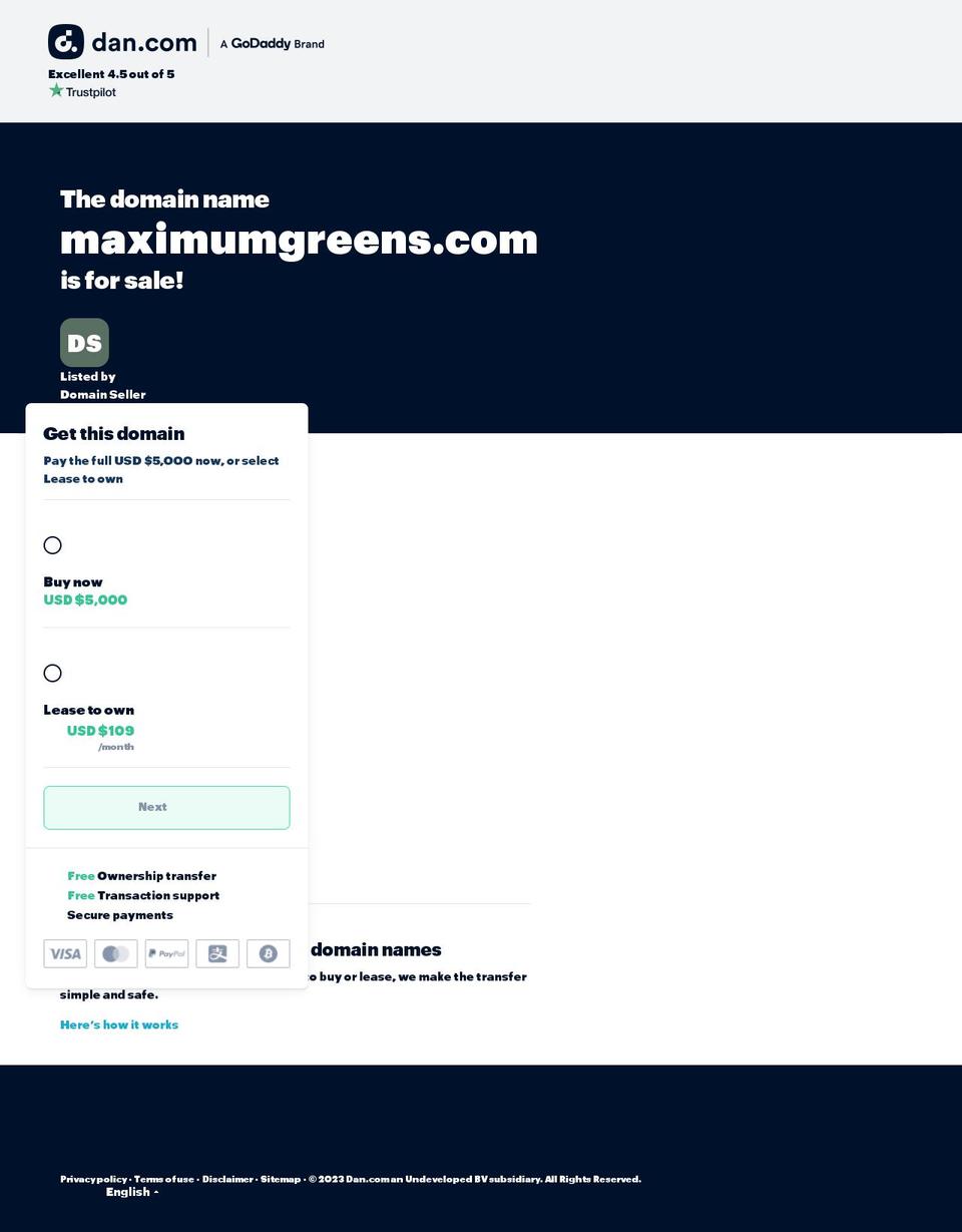 maximumgreens.com — Shopify storefront screenshot