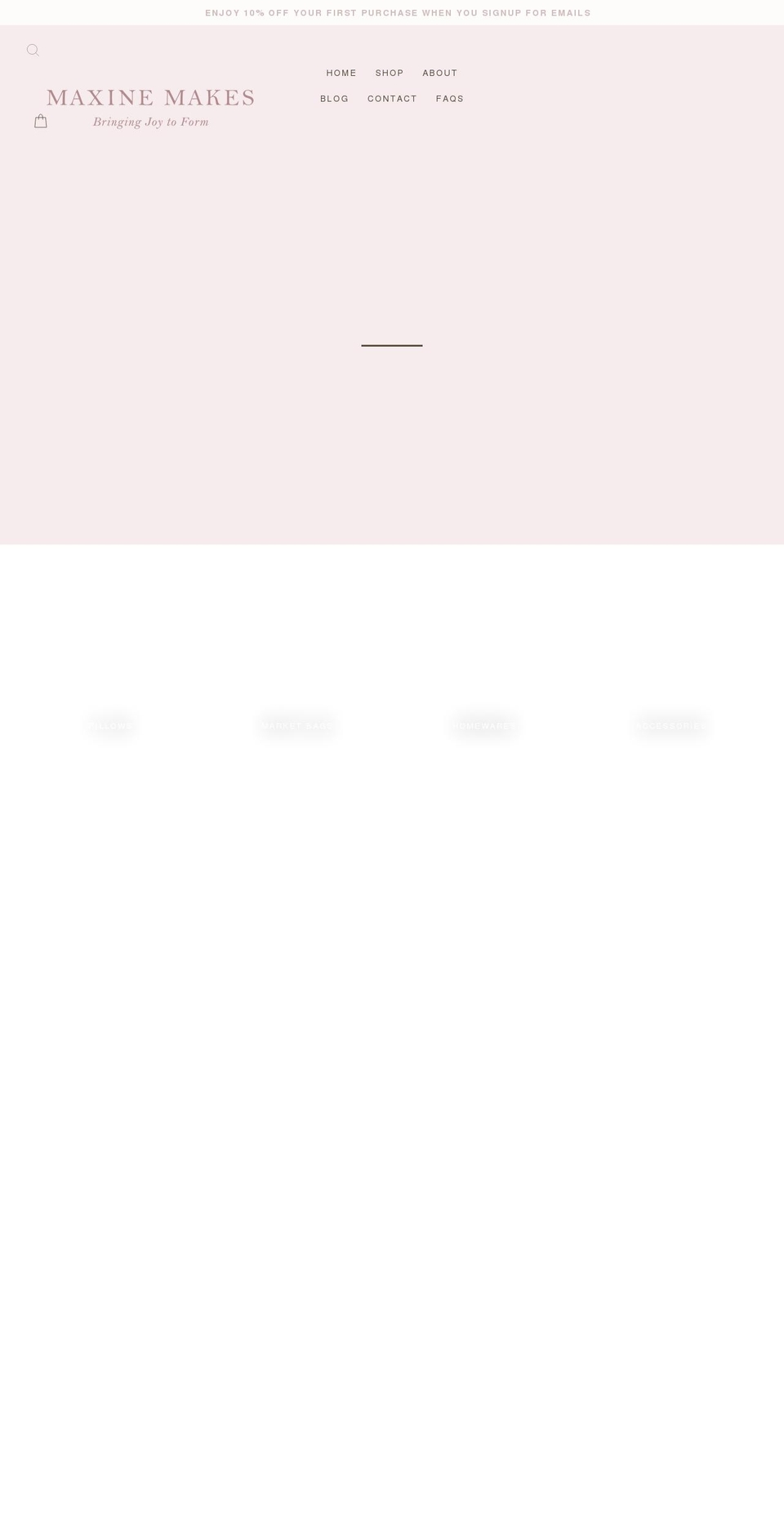 maxinemakes.com shopify website screenshot