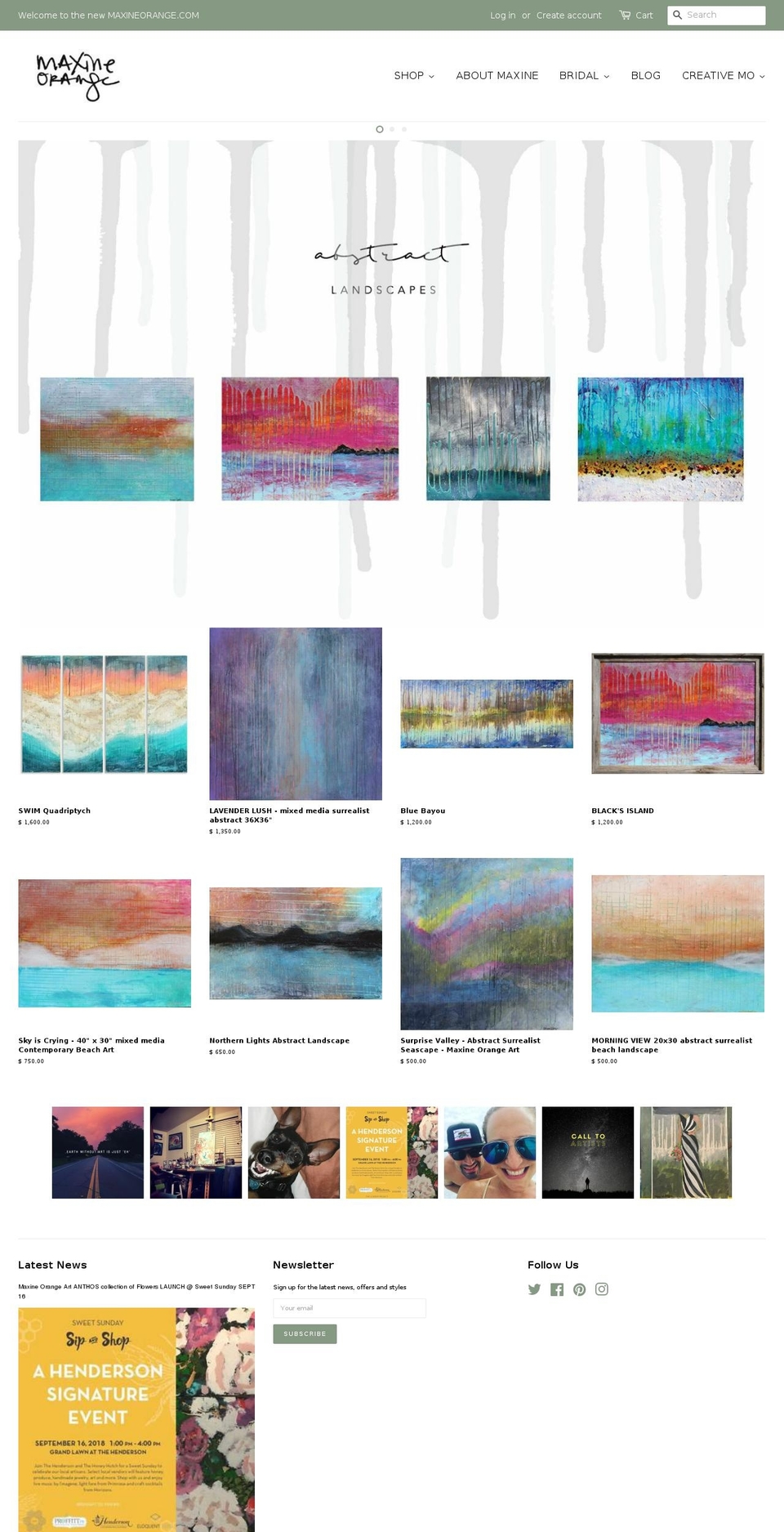 maxineorange.com shopify website screenshot