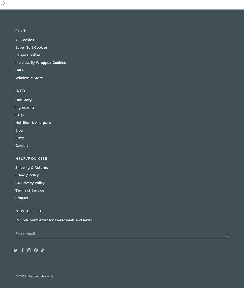 maxinesheavenly.com shopify website screenshot