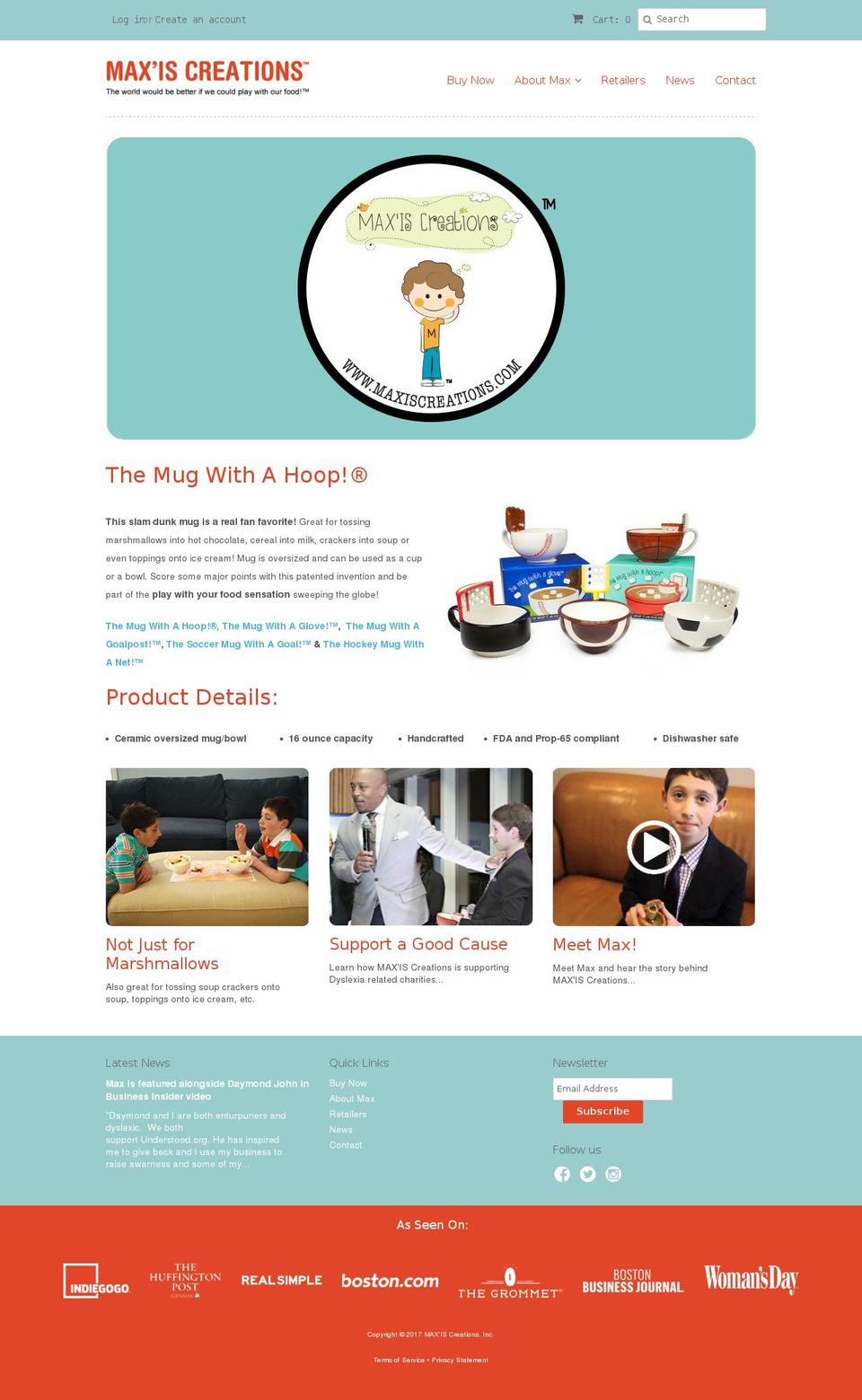 Ride Shopify theme site example maxiscreations.com