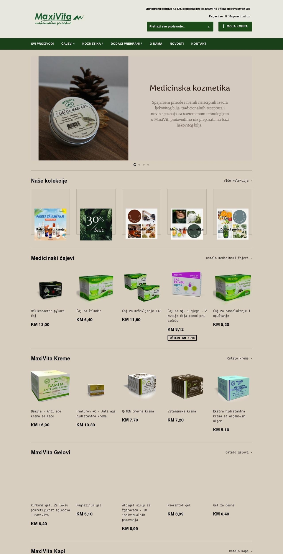 maxivita.ba shopify website screenshot