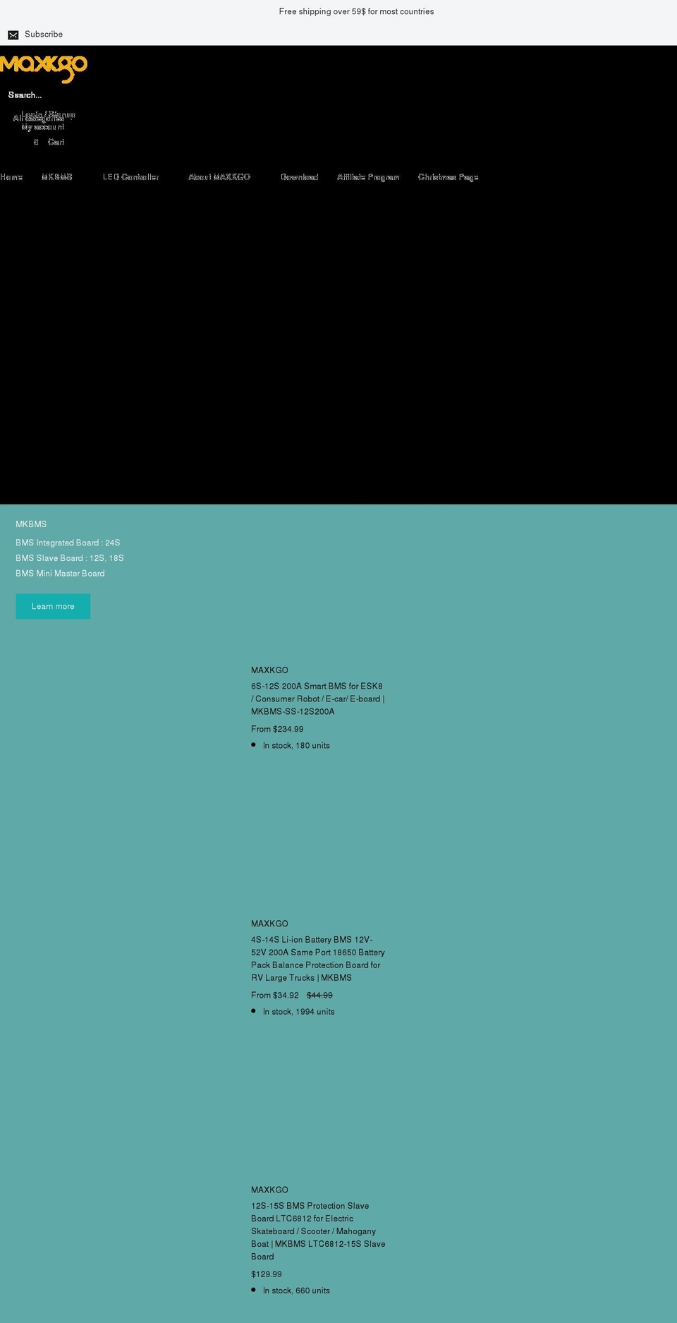 maxkgo.com shopify website screenshot