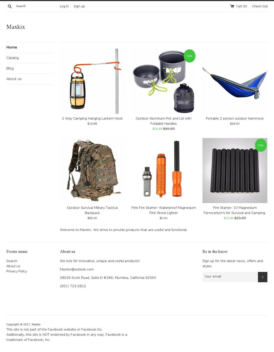 maxkix.com shopify website screenshot