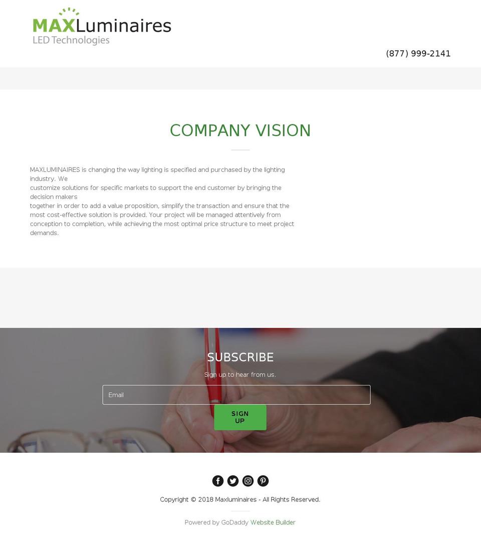 maxluminairesled.com — Shopify storefront screenshot