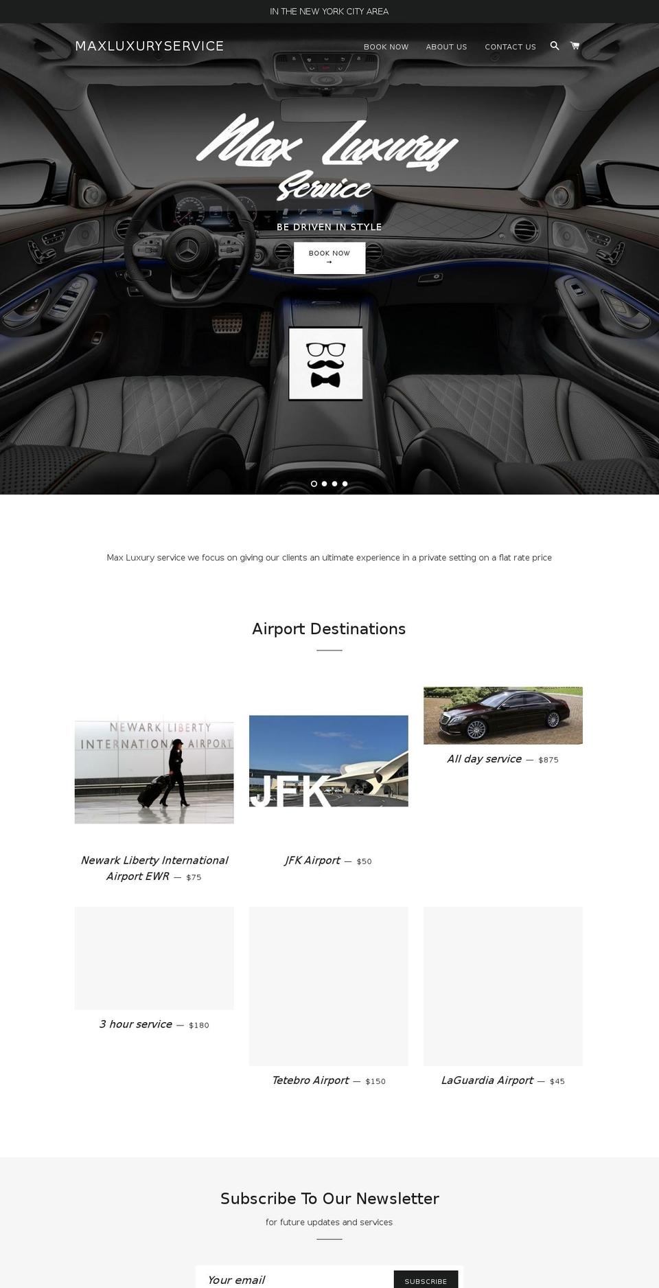 maxluxuryservice.com — Shopify storefront screenshot