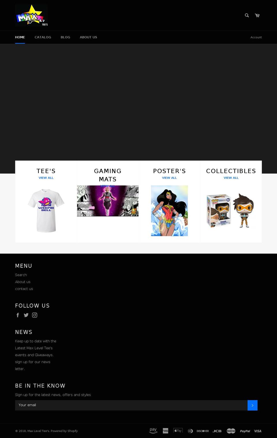 maxlvtees.com — Shopify storefront screenshot