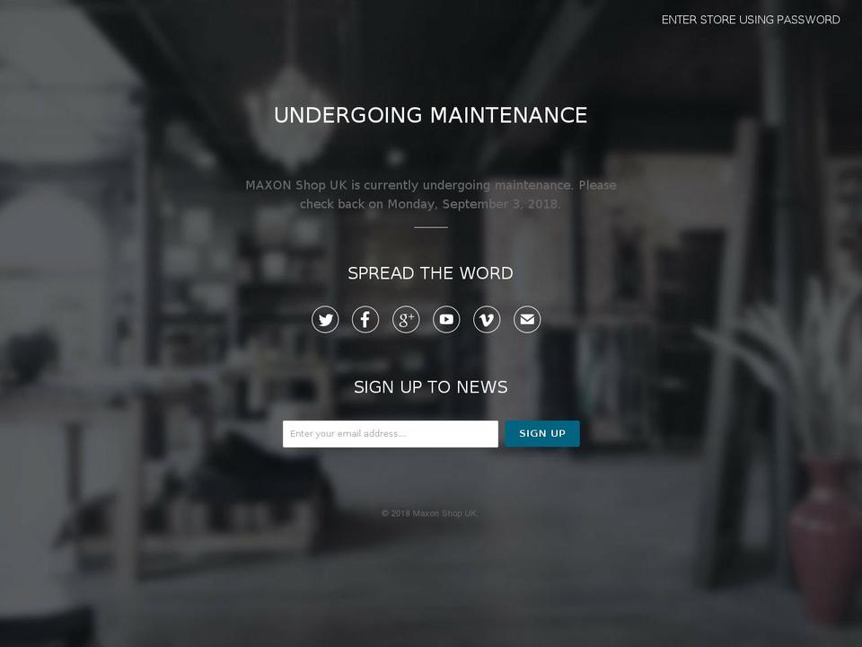 maxonshop.co.uk shopify website screenshot
