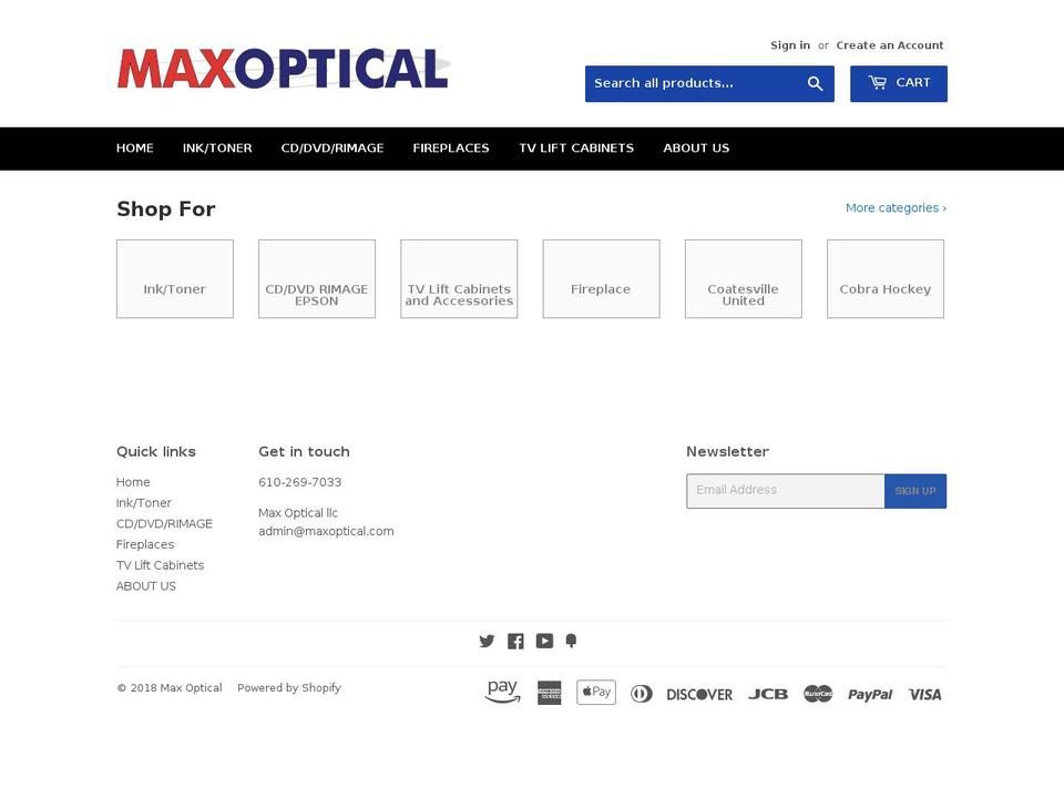 maxoptical.com shopify website screenshot