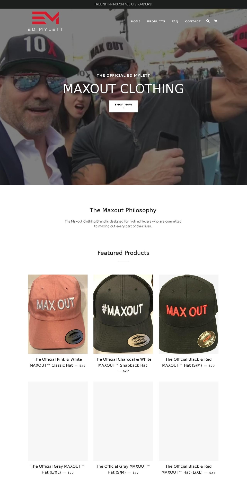 maxoutclothing.com — Shopify storefront screenshot